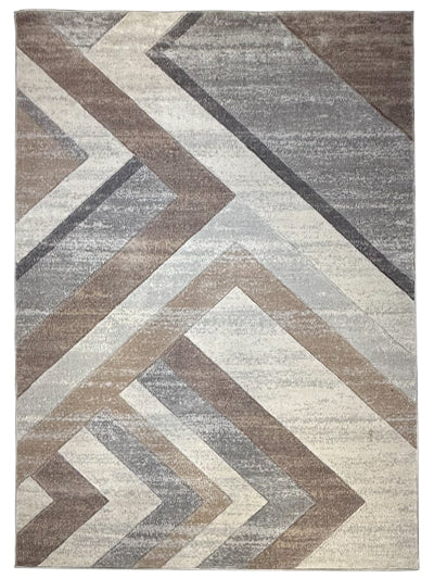 Turkish Modern Rug Opera One B28 - 5.2 x 7.2 feet - Brown & Ivory & Black