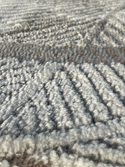 Turkish Modern Rug Opera One B11 - 5.2 x 7.2 feet - Dark Gray & Ivory
