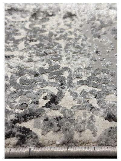 Turkish Modern Rug Opera Star A 26 - 5.2 x 7.5 feet - Dark Gray & Ivory