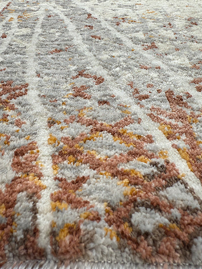 Turkish Modern Rug Opera One B32 - 5.2 x 7.2 feet - Ivory & Gray & Orange