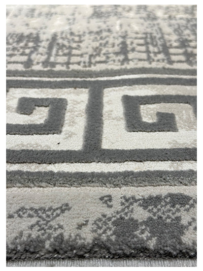 Turkish Modern Rug Opera Star A 5 - 5.2 x 7.2 feet - Gray & Ivory