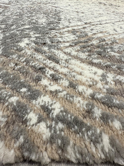 Turkish Modern Rug Opera One B26 - 5.2 x 7.2 feet - Silver Gray & Ivory