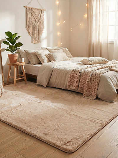 Mars Carving Fur Rug - Peach Pink