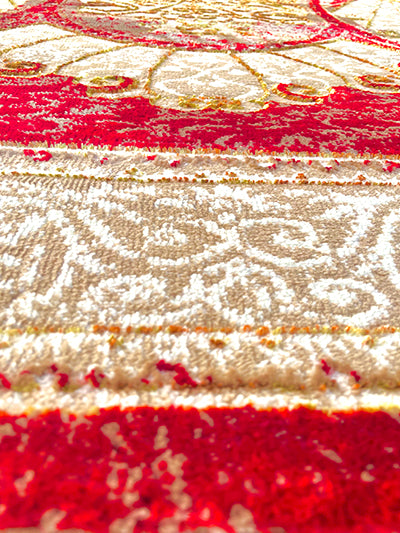 Turkish Modern Rug Opera One B20 - 5.2 x 7.2 feet - Red & Beige