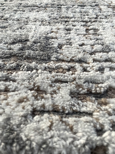 Turkish Modern Rug Opera One B21 - 5.2 x 7.2 feet - Silver Gray & Ivory