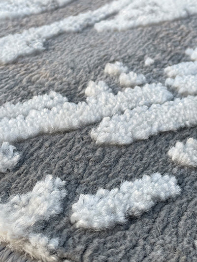 Turkish Modern Rug Opera One B17- 5.2 x 7.1 feet - Gray & Ivory