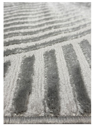 Turkish Modern Rug Opera Classic C 7 - 4.9 x 7.2 feet - Ivory & Dark Gray