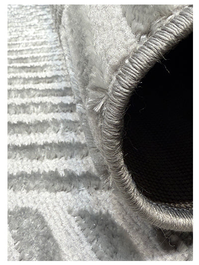 Turkish Modern Rug Opera Classic C 7 - 4.9 x 7.2 feet - Ivory & Dark Gray