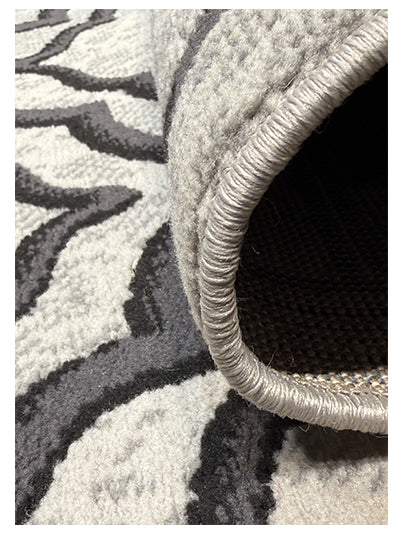 Turkish Modern Rug Opera Classic C 6 - 4.9 x 7.2 feet - Black & Ivory