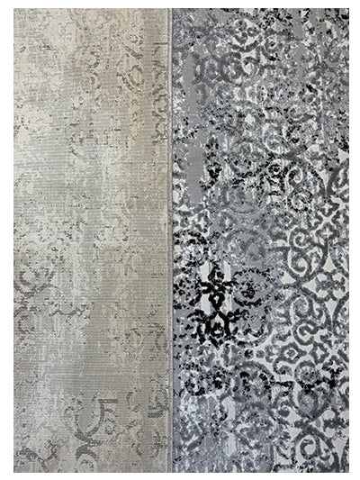 Turkish Modern Rug Opera Star A 26 - 5.2 x 7.5 feet - Dark Gray & Ivory