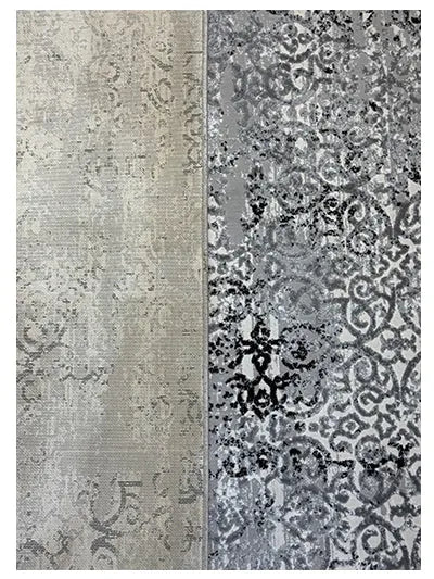Turkish Modern Rug Opera Star A 26 - 5.2 x 7.5 feet - Dark Gray & Ivory