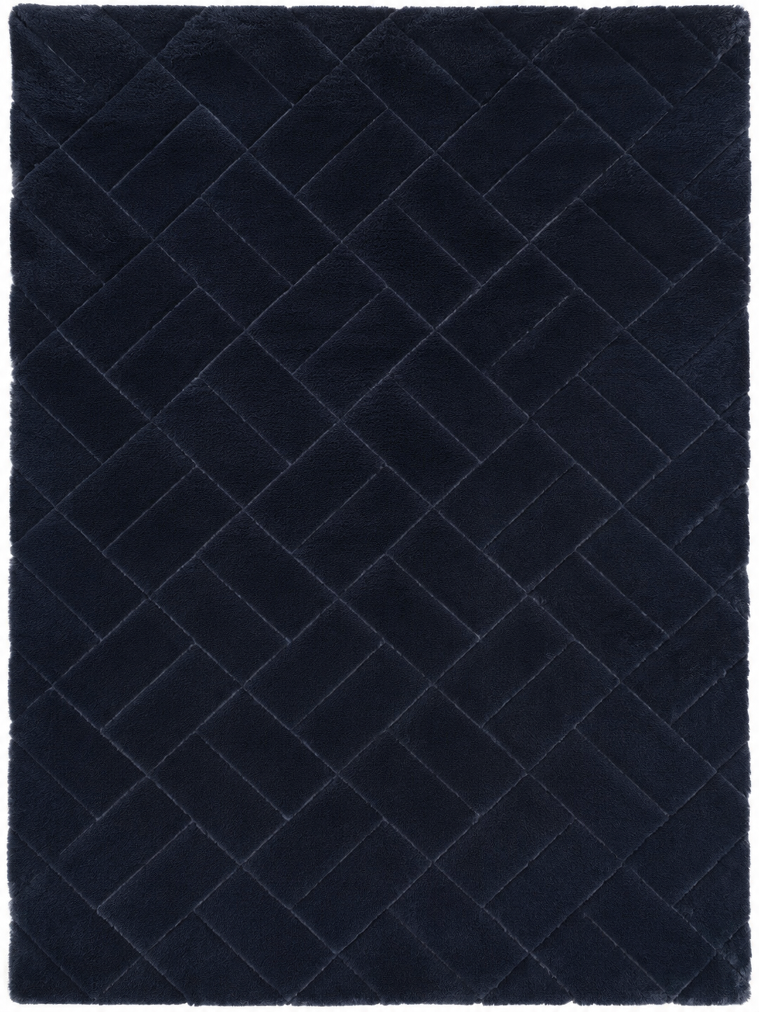 Mars Carving Check Mat - Navy Blue