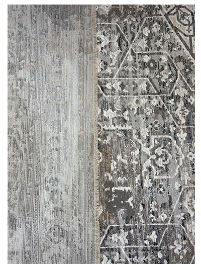 Turkish Modern Rug Opera Star A 25 - 5.2 x 7.5 feet - Dark Gray & Ivory