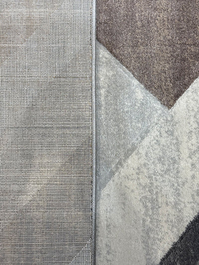 Turkish Modern Rug Opera One B28 - 5.2 x 7.2 feet - Brown & Ivory & Black