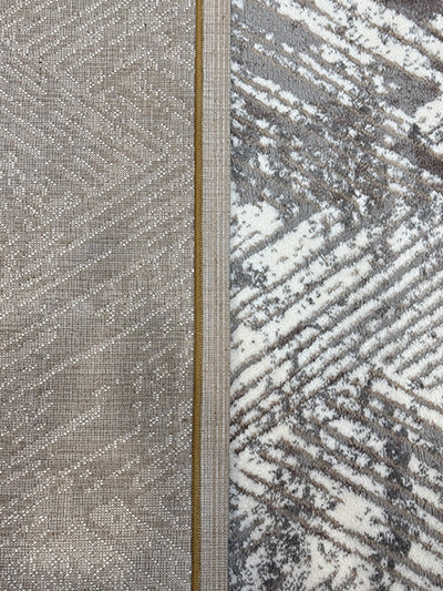 Turkish Modern Rug Opera One B26 - 5.2 x 7.2 feet - Silver Gray & Ivory
