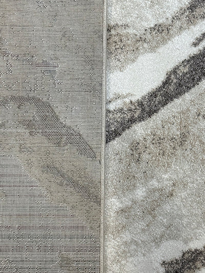 Turkish Modern Rug Opera One B27 - 5.2 x 7.2 feet - Ivory & Light Brown