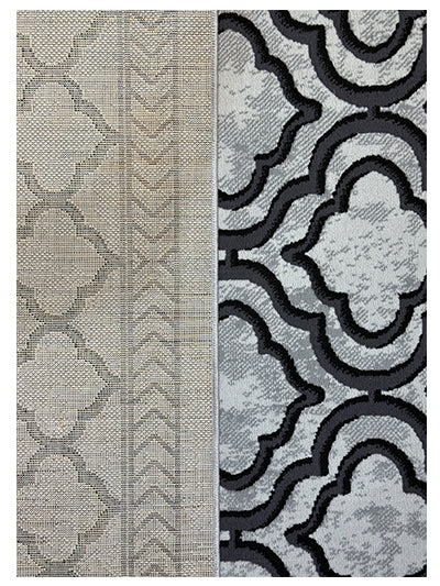Turkish Modern Rug Opera Classic C 6 - 4.9 x 7.2 feet - Black & Ivory