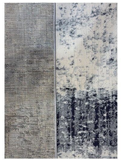 Turkish Modern Rug Opera Classic C 8 - 4.9 x 7.2 feet - Dark Gray & Ivory