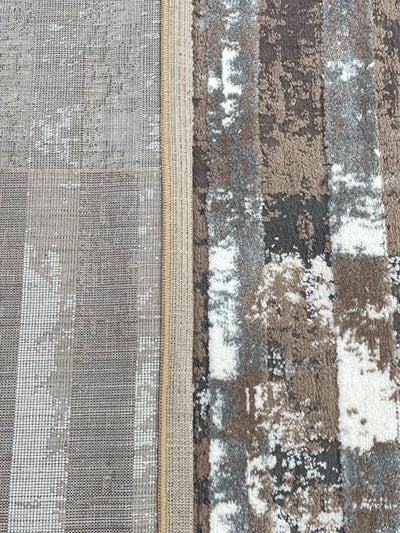 Turkish Modern Rug Opera One B3 - 5.2 x 7.2 feet - Dark Gray & Brown