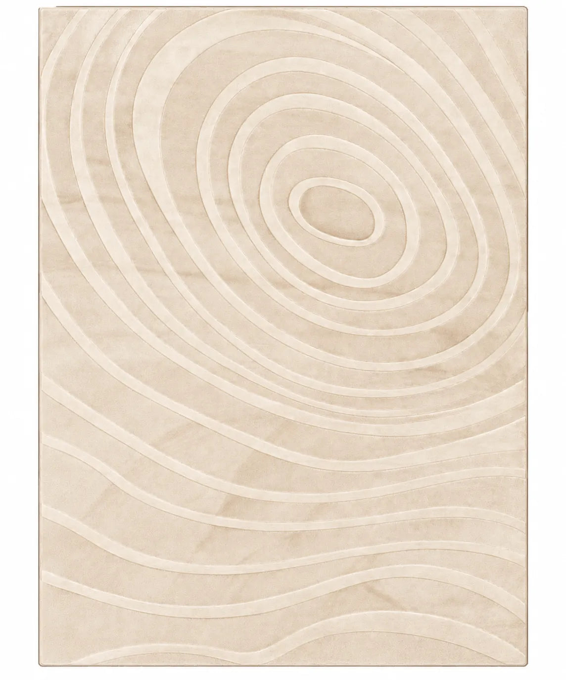 Mars Carving Fur Embossed Rug - Beige D4