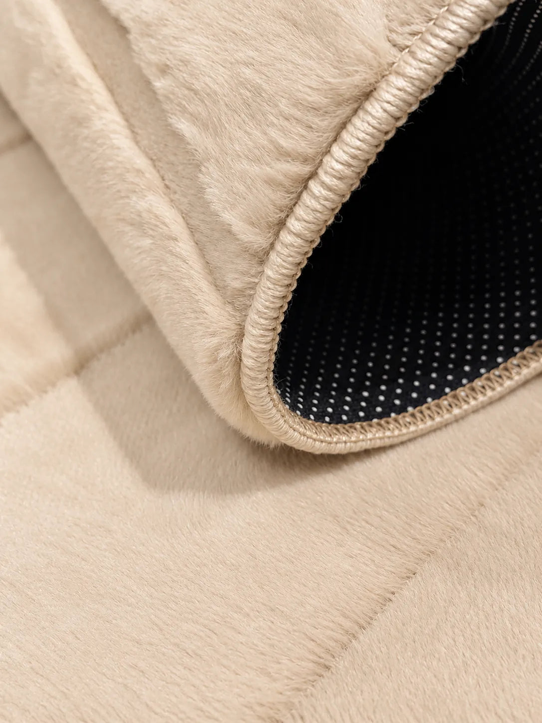 Mars Carving Fur Embossed Rug - Beige D1