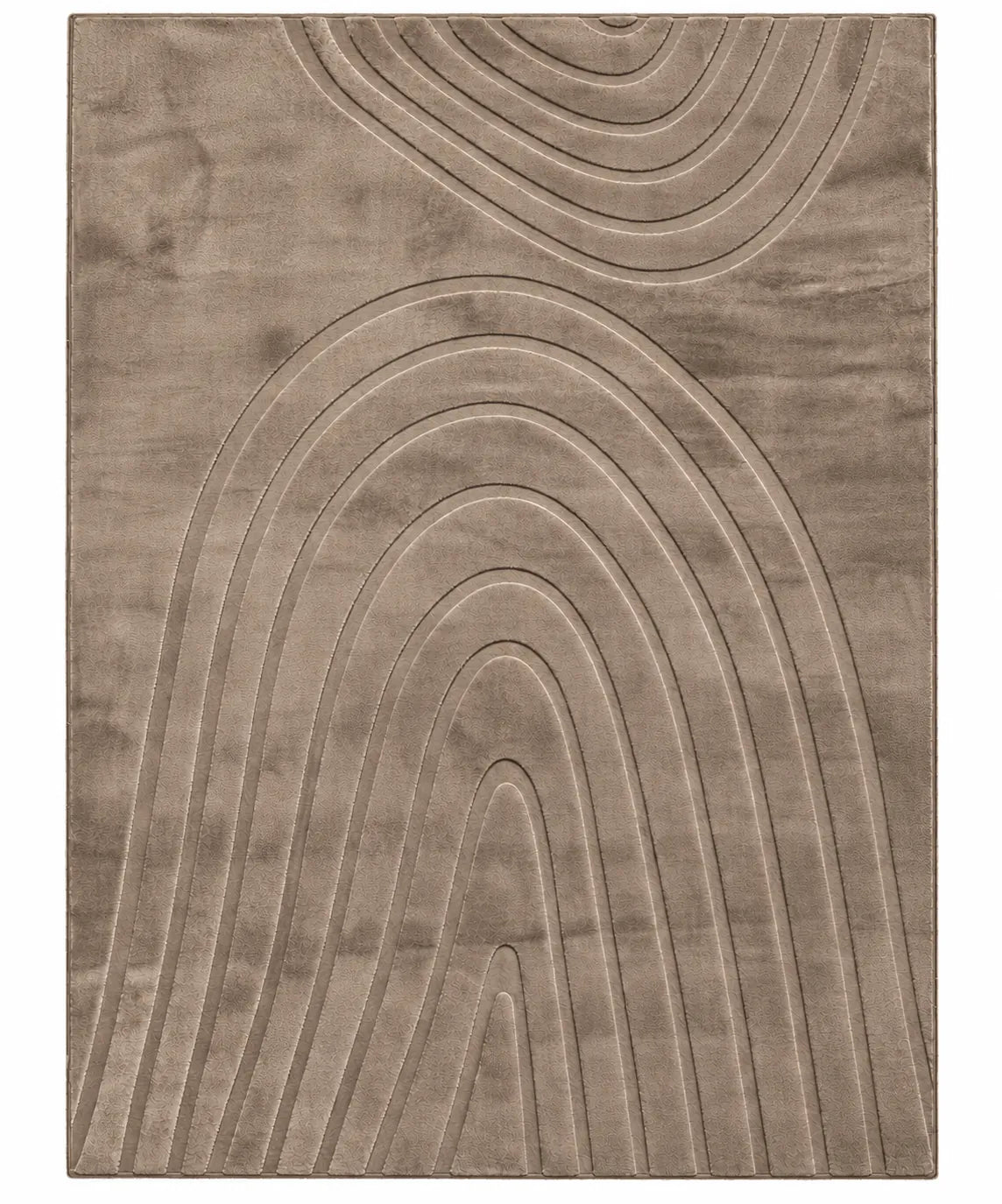 Mars Carving Fur Embossed Rug - Light Brown D2