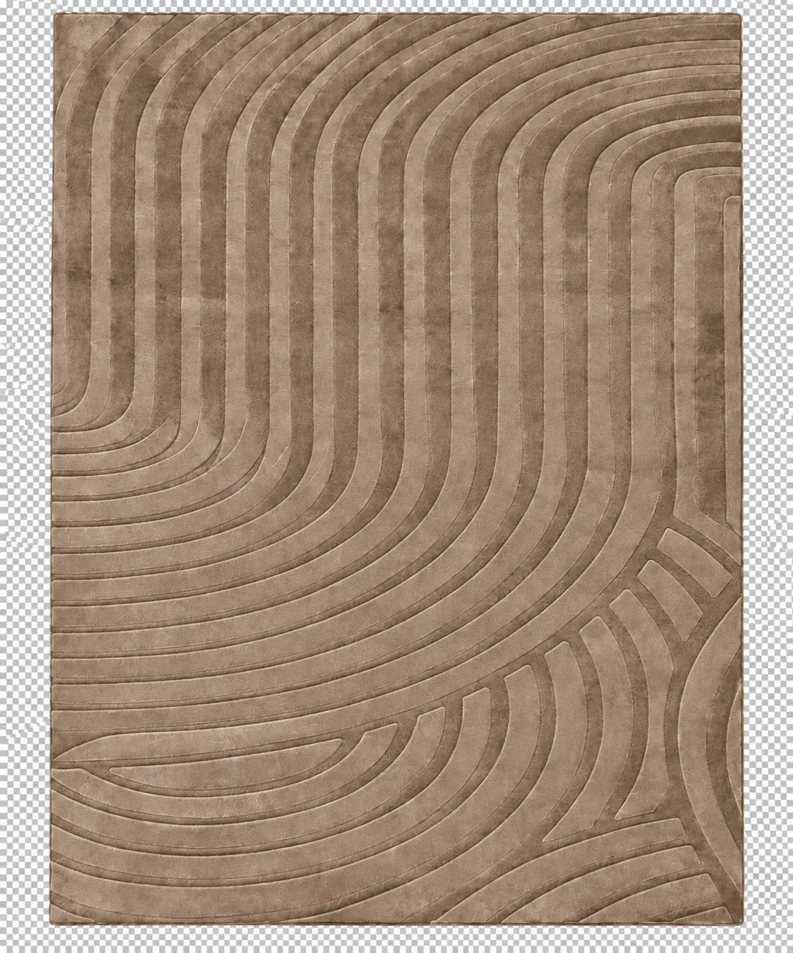 Mars Carving Fur Embossed Rug - Light Brown D1