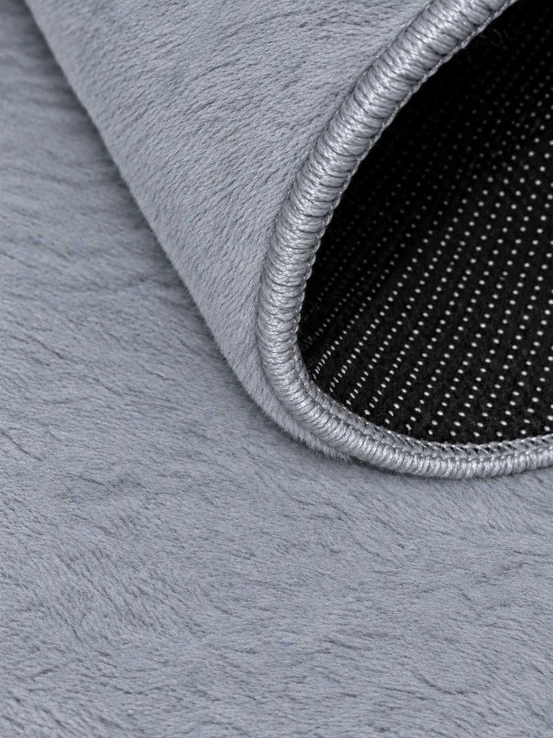 Mars Carving Fur Embossed Rug - Silver Grey D3