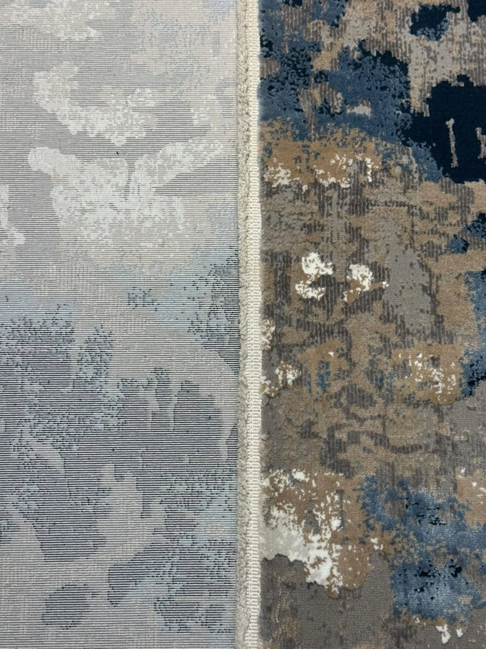 Marvel Turkish Rug - Blue & Dark Grey D16