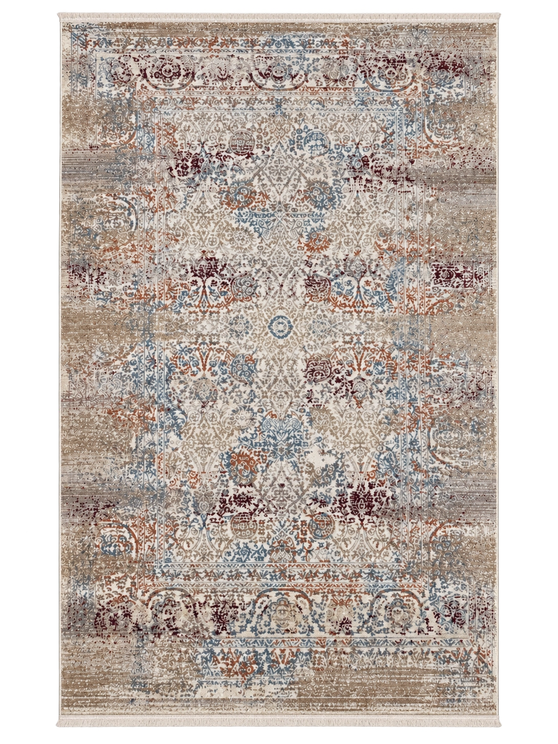 Marvel Turkish Rug - Salmon & Silver Grey D9