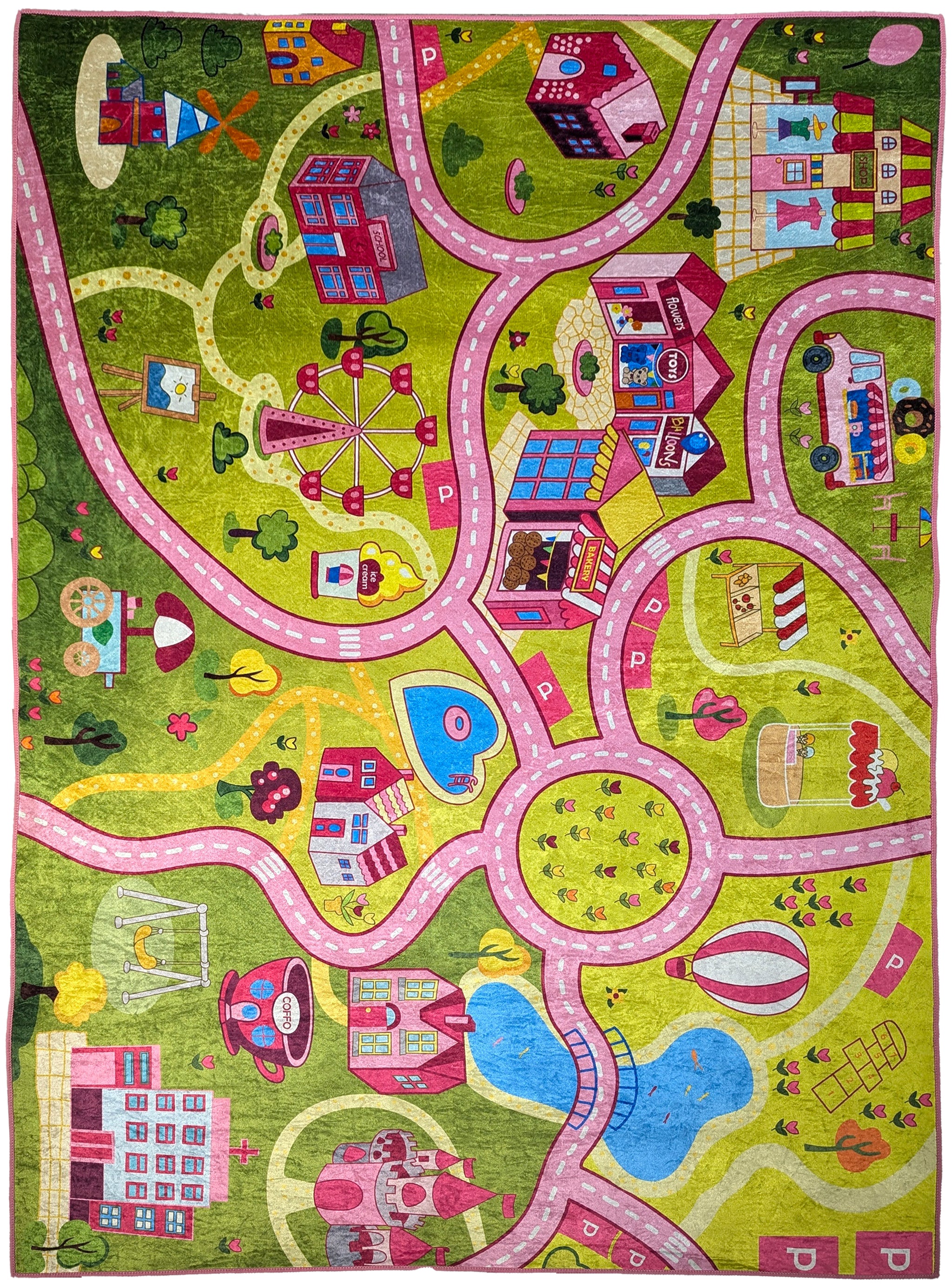 Wonderland Pink Farmhouse Rug D12