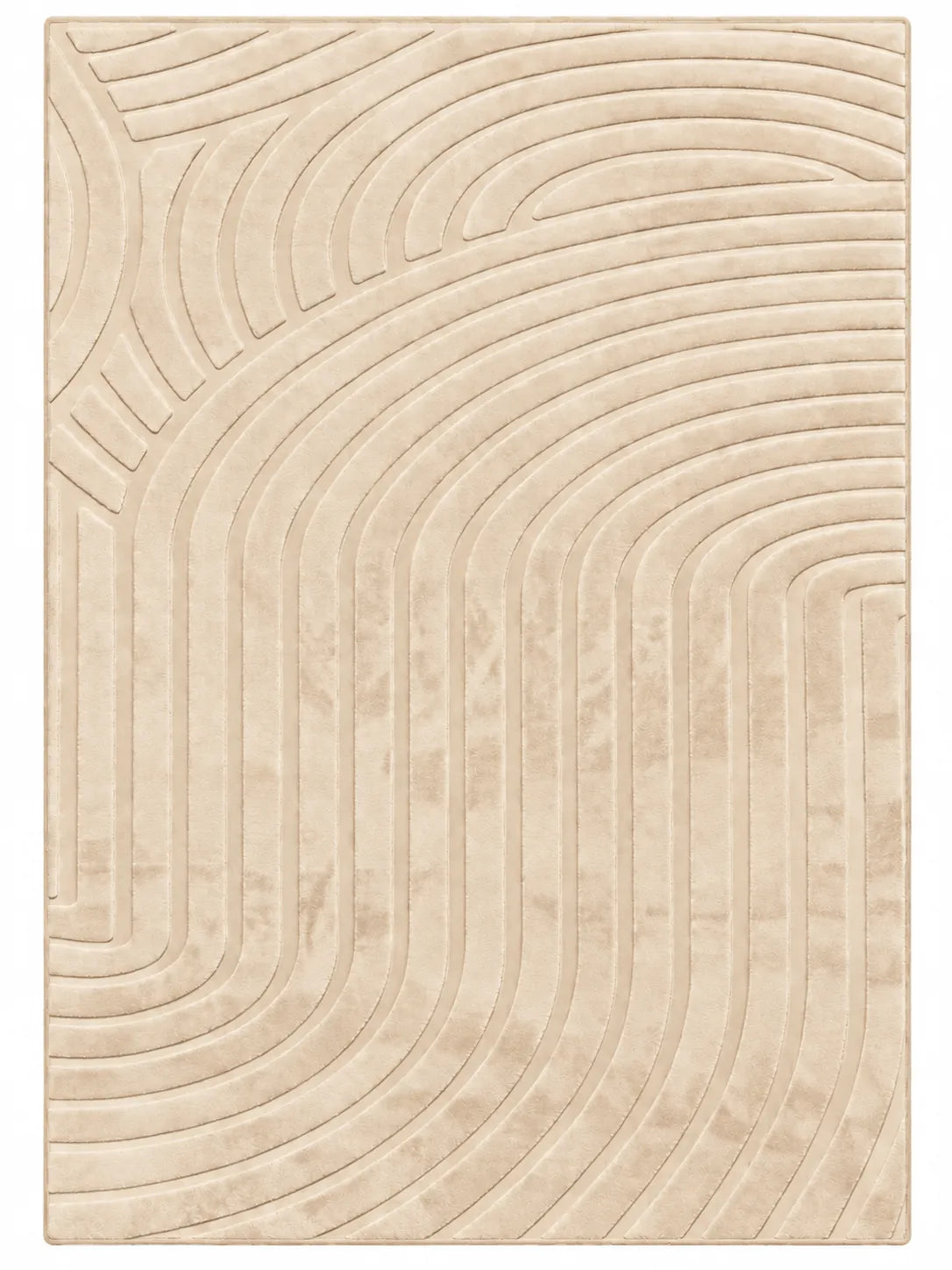 Mars Carving Fur Embossed Rug - Beige D1