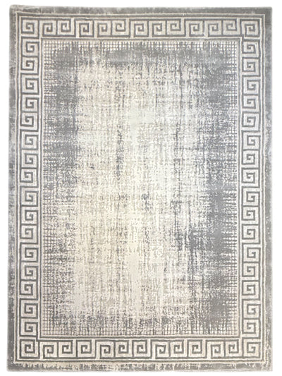 Turkish Modern Rug Opera Star A 5 - 5.2 x 7.2 feet - Gray & Ivory