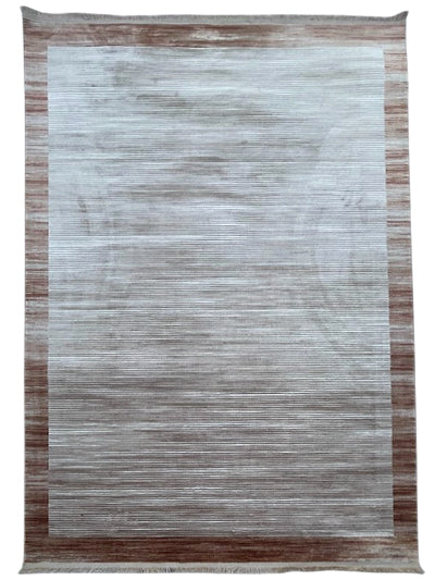 Turkish Modern Rug Opera One B8- 5.2 x 7.2 feet - Dark Gray & Ivory