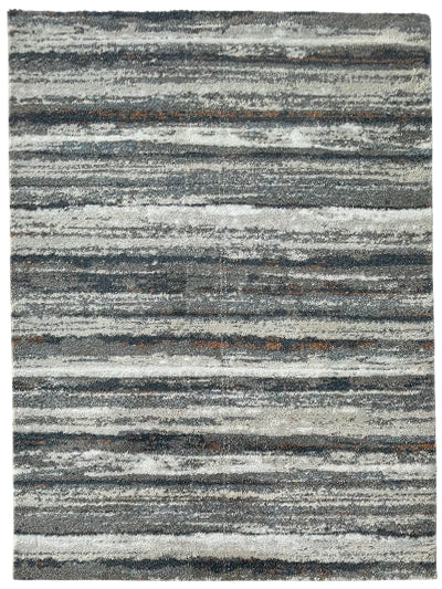 Turkish Modern Rug Opera One B23 - 5.2 x 7.2 feet - Dark Gray & Ivory