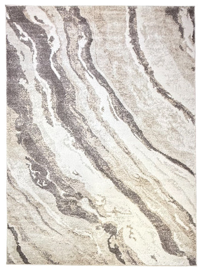 Turkish Modern Rug Opera One B27 - 5.2 x 7.2 feet - Ivory & Light Brown
