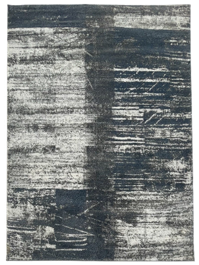 Turkish Modern Rug Opera One B22 - 5.2 x 7.2 feet - Dark Gray & Ivory