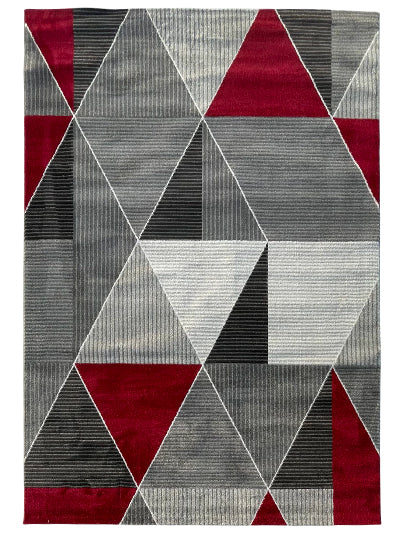 Turkish Modern Rug Opera One B12 - 5.2 x 7.2 feet - Gray & Maroon