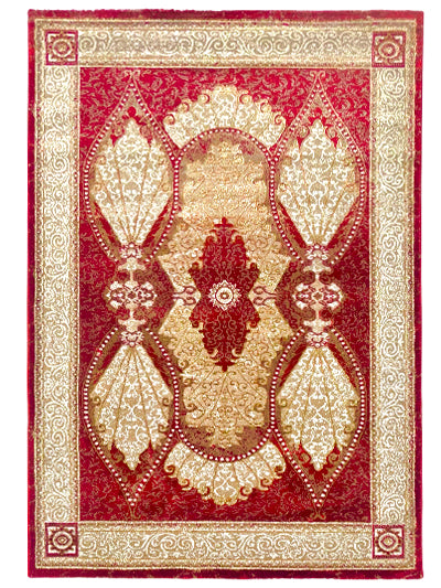 Turkish Modern Rug Opera One B20 - 5.2 x 7.2 feet - Red & Beige