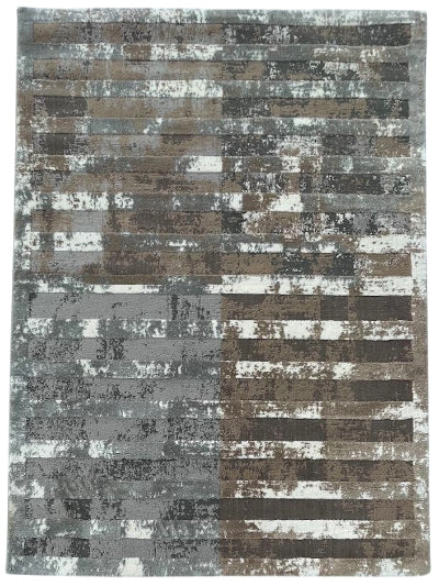 Turkish Modern Rug Opera One B3 - 5.2 x 7.2 feet - Dark Gray & Brown