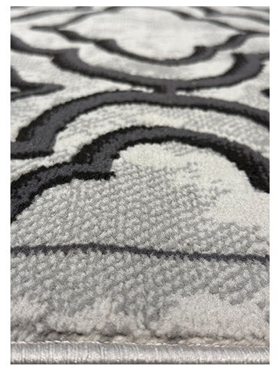 Turkish Modern Rug Opera Classic C 6 - 4.9 x 7.2 feet - Black & Ivory