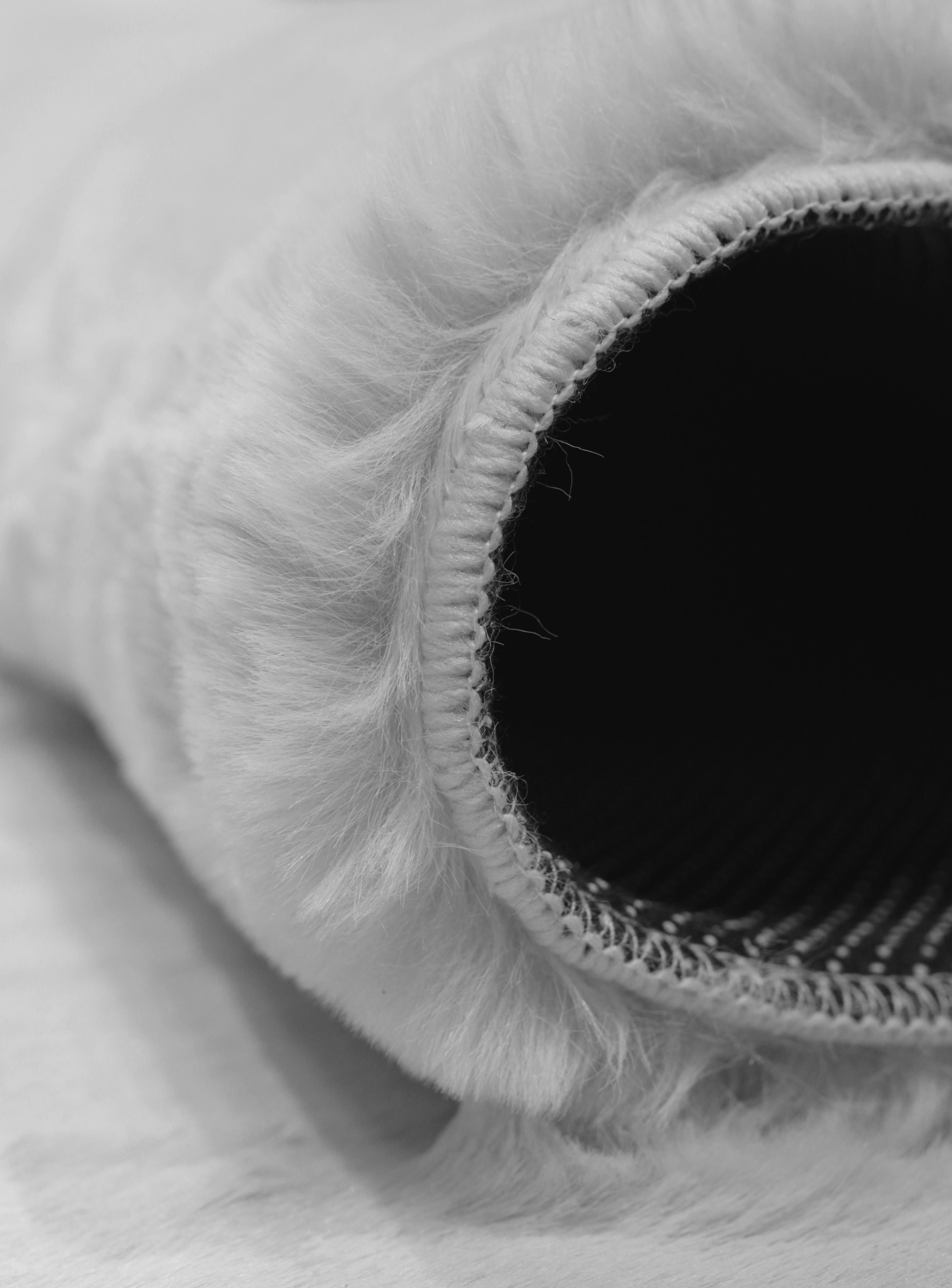 Mars Carving Fur Rug - Silver Grey