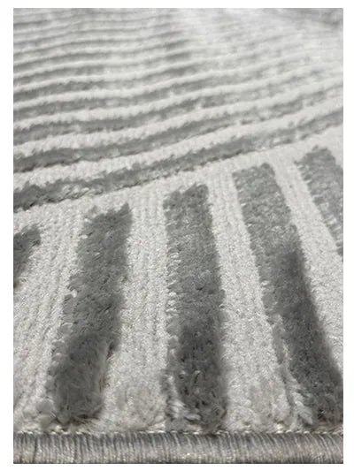 Turkish Modern Rug Opera Classic C 7 - 4.9 x 7.2 feet - Ivory & Dark Gray
