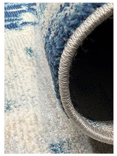 Turkish Modern Rug Opera Classic C 4 - 5.2 x 7.5 feet - Blue & Ivory