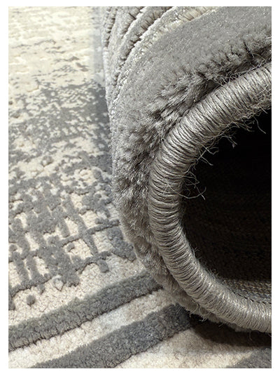 Turkish Modern Rug Opera Star A 5 - 5.2 x 7.2 feet - Gray & Ivory