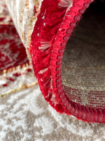 Turkish Modern Rug Opera One B20 - 5.2 x 7.2 feet - Red & Beige