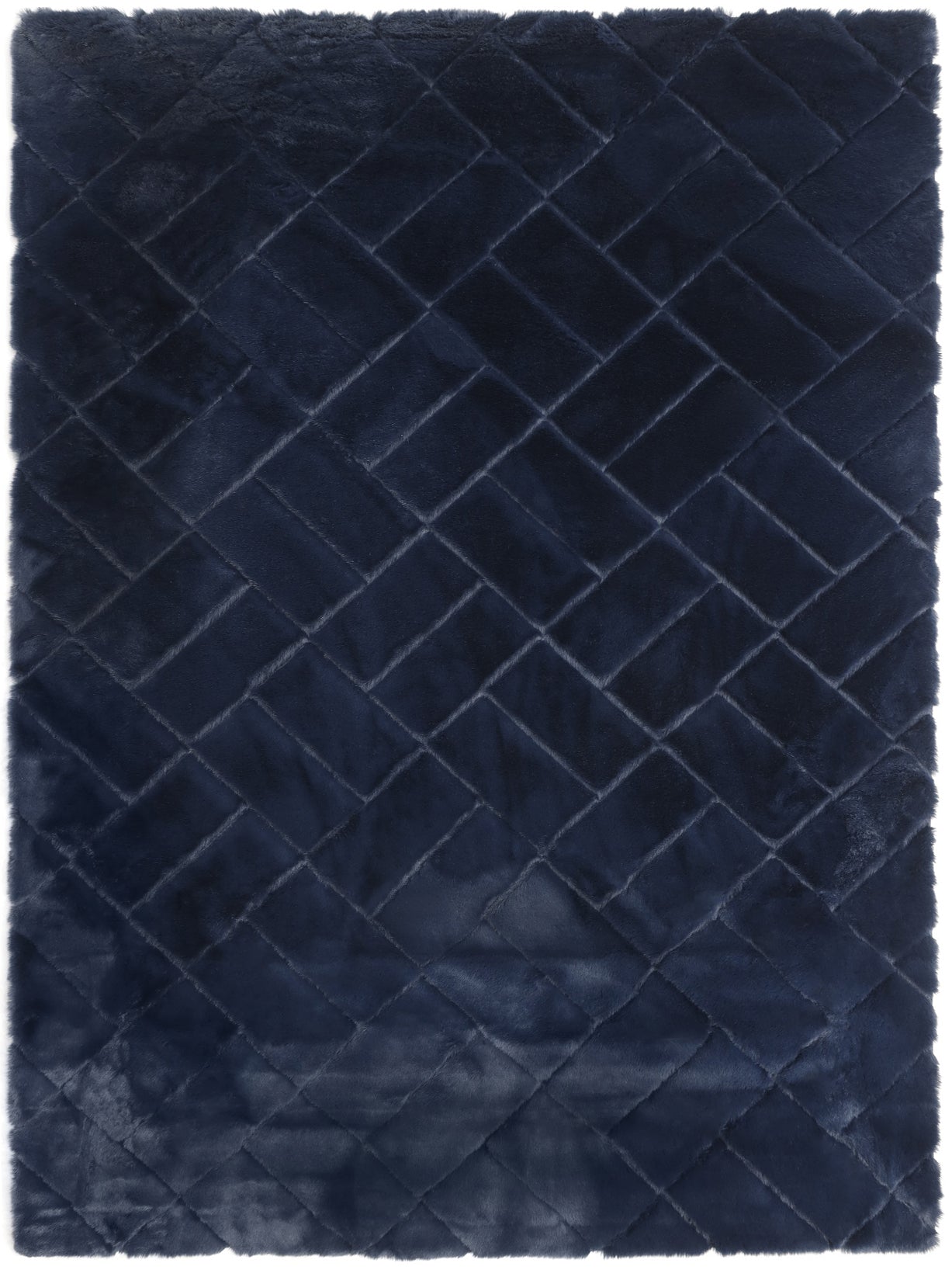 Mars Carving Check Mat - Navy Blue
