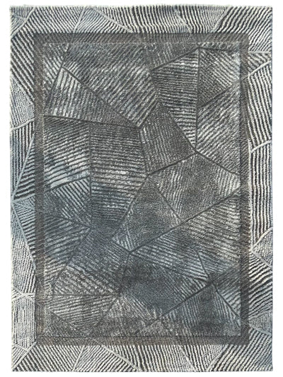 Turkish Modern Rug Opera One B11 - 5.2 x 7.2 feet - Dark Gray & Ivory