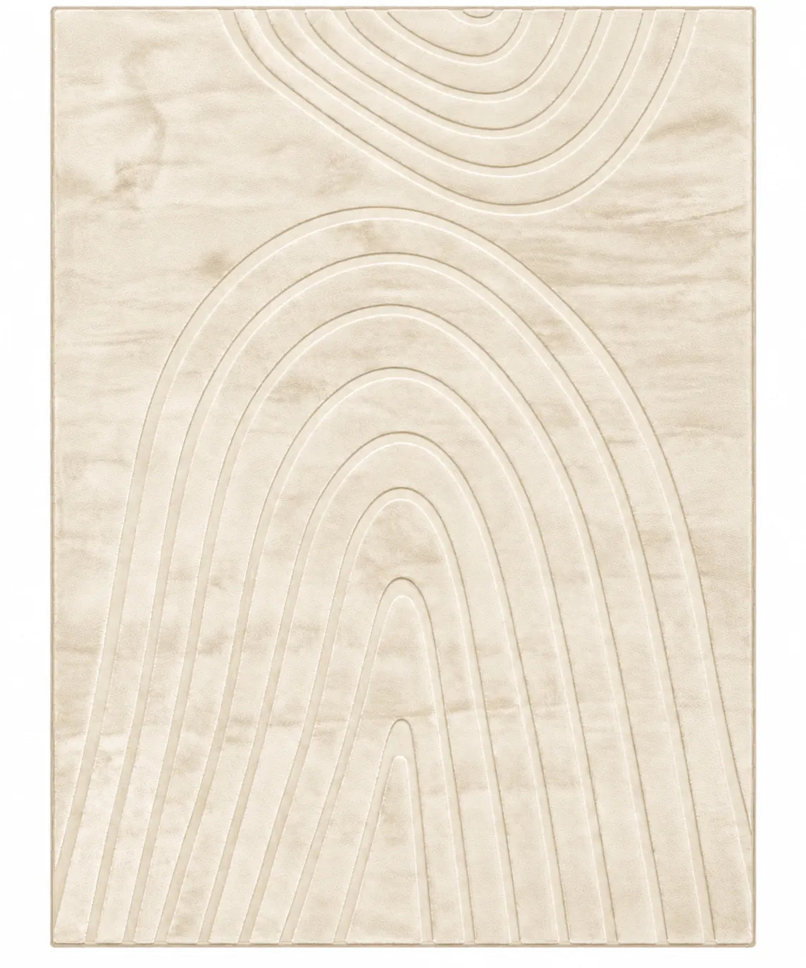 Mars Carving Fur Embossed Rug - Ivory D2
