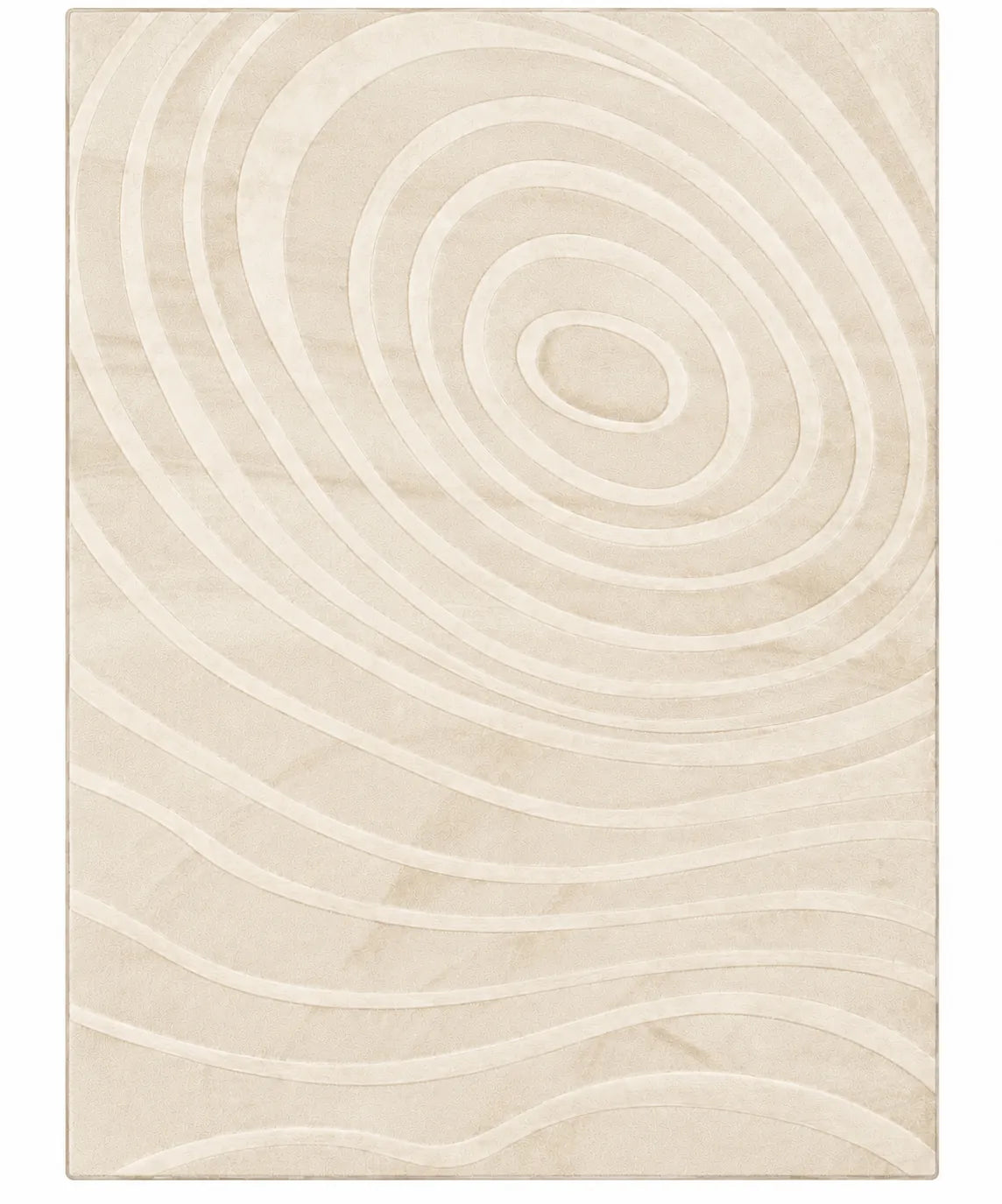 Mars Carving Fur Embossed Rug - Ivory D4